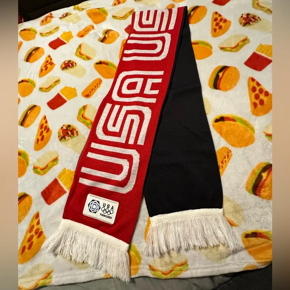 Olympic‎ Scarf Muffler 2006 USA Official Torino Games Roots Patriotic